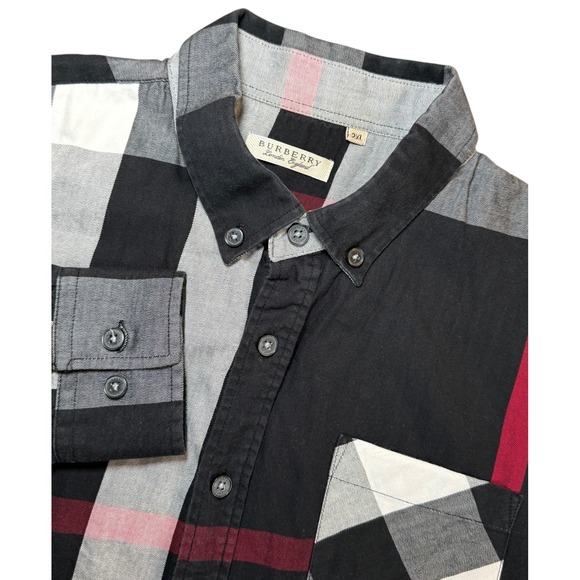 Burberry London England Nova Check Button Down Shirt Mens 2XL Long Sleeve* READ* - Picture 1 of 8